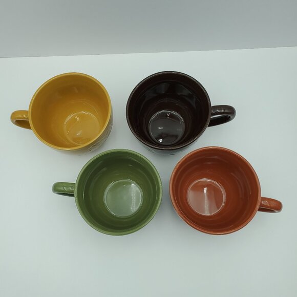 Signature Homestyles Embossed Leaves Mugs Round Etched Leaf Coffee Mugs - Picture 3 of 9